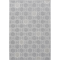 Carpete In & Out Broadway Cinzento Desenho Geometrico com Hexagonos 140x200